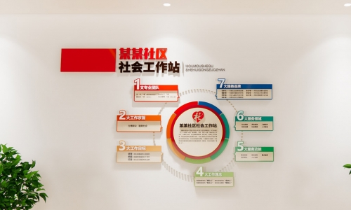 社区社工站文化墙设计1