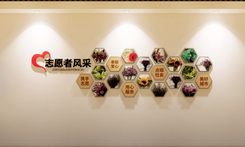 社区志愿者文化墙设计1
