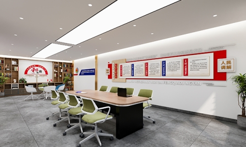 综治调解室文化墙设计，调解室效果图设计31