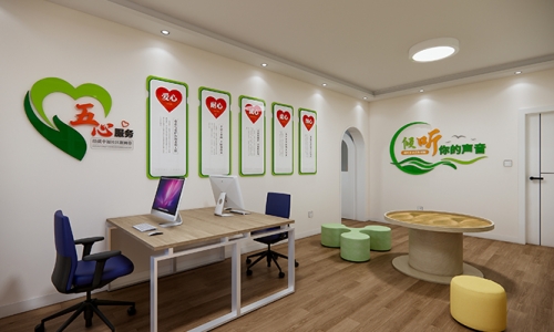 心理咨询室文化墙设计6